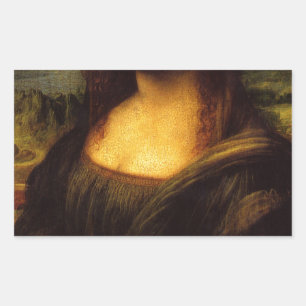 Mona lisa mustache rechteckiger aufkleber