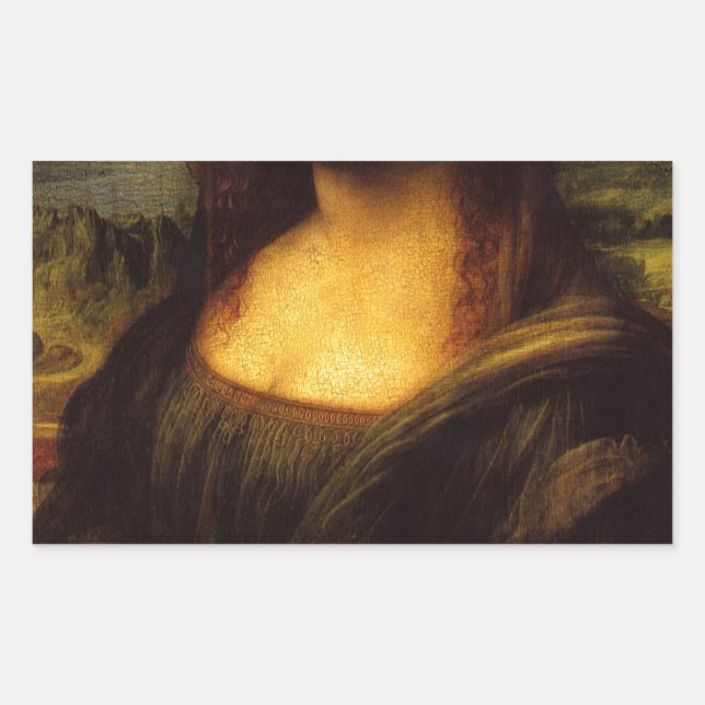 Mona lisa mustache rechteckiger aufkleber (Vorderseite)