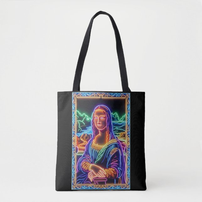 Mona Lisa Neon-Licht-Porträt-Design (Vorderseite)