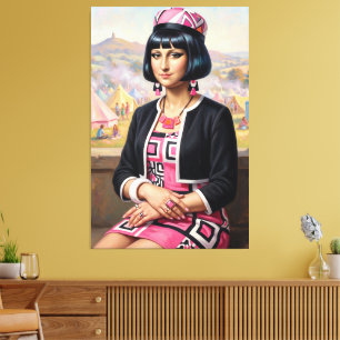 Mona Lisa neu interpretiert mit 1960er-Jahre-Mode Leinwanddruck