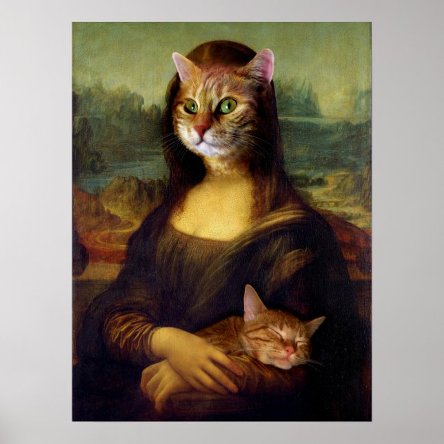 Mona Lisa Orange Cat Poster (Vorne)