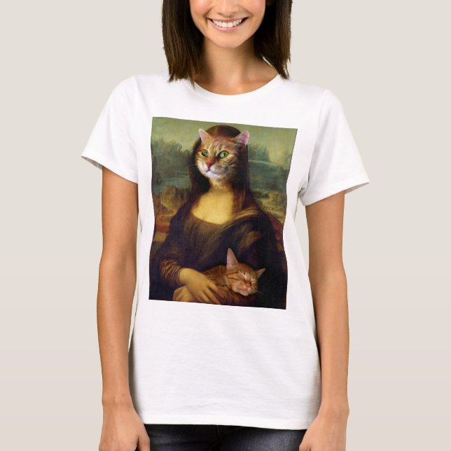 Mona Lisa Orange Cat T-Shirt (Vorderseite)