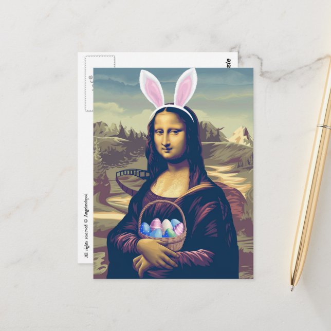 Mona Lisa Ostera Postkarte (Vorderseite/Rückseite Beispiel)