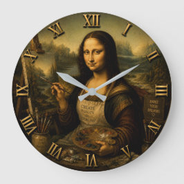Mona Lisa Painter Große Wanduhr