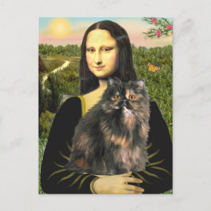 Mona Lisa - Perserkatze in Schildpatt Postkarte