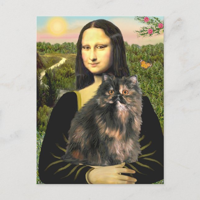 Mona Lisa - Persian Calico cat Postkarte (Vorderseite)