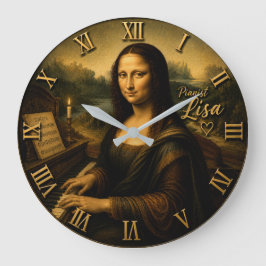 Mona Lisa Pianist Große Wanduhr