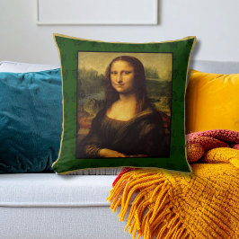 Mona Lisa Pillow - Grünes Muster Kissen