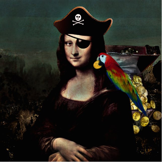 Mona Lisa Pirate Captain Freistehende Fotoskulptur (Vorne)
