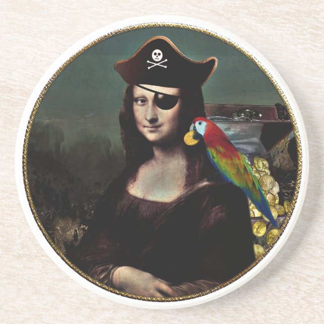 Mona Lisa Pirate Captain Getränkeuntersetzer (Vorne)