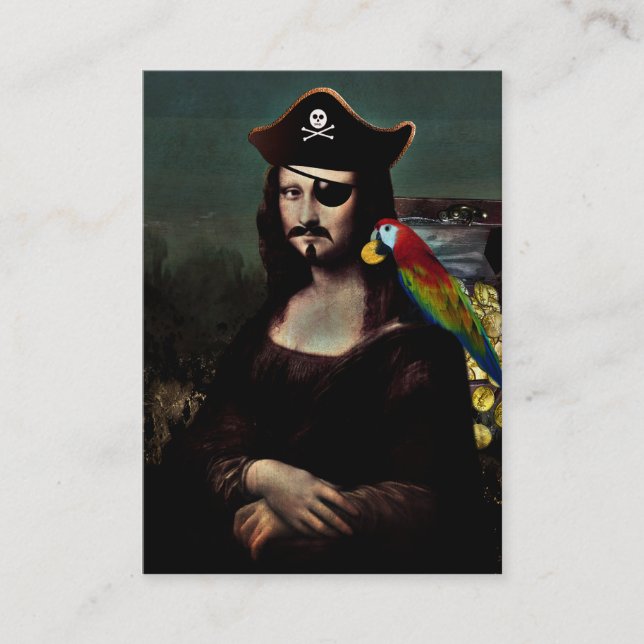 Mona Lisa Pirate Captain mit Mustache Visitenkarte (Vorderseite)