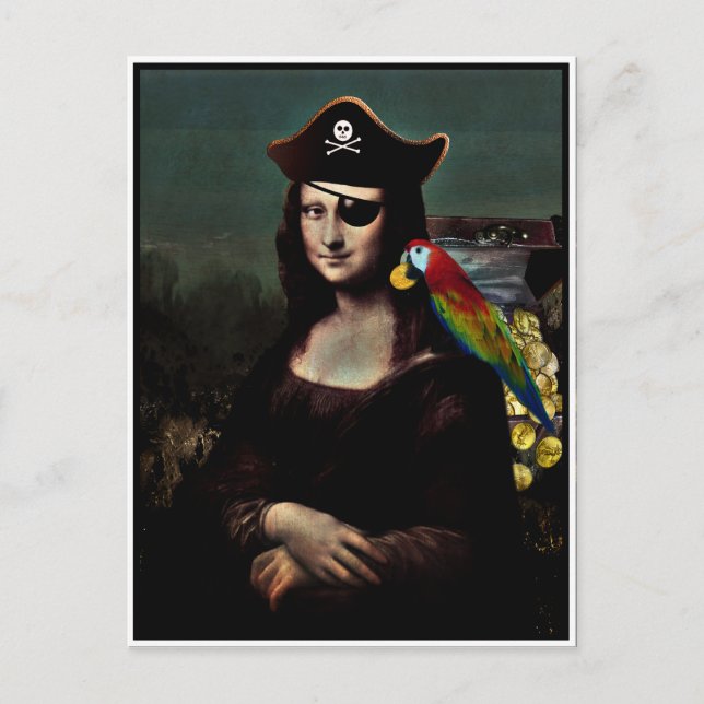 Mona Lisa Pirate Captain Postkarte (Vorderseite)