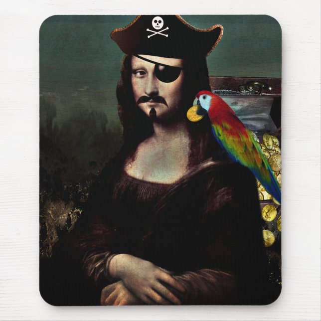 Mona Lisa Pirate mit Mustache Mousepad (Vorne)