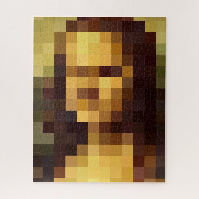 Mona Lisa pixel art Leonardo da Vinci, La Gioconda Puzzle (Vertikal)