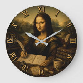 Mona Lisa Poet Funny Writer & Poetry Große Wanduhr