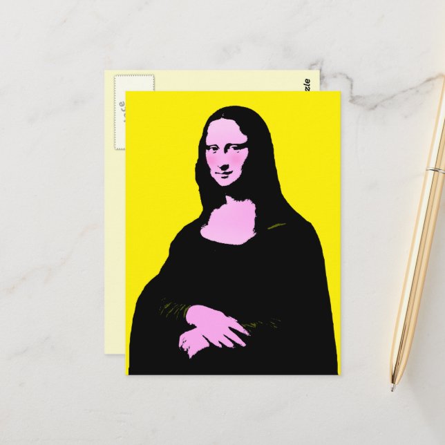 Mona Lisa Pop Art  Postkarte (Vorderseite/Rückseite Beispiel)
