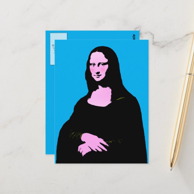 Mona Lisa Pop Art  Postkarte (Vorderseite/Rückseite Beispiel)