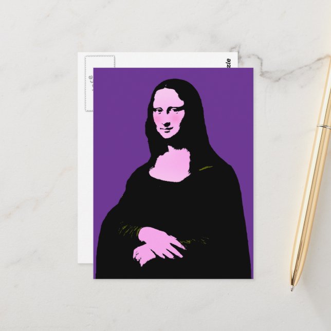 Mona Lisa Pop Art  Postkarte (Vorderseite/Rückseite Beispiel)