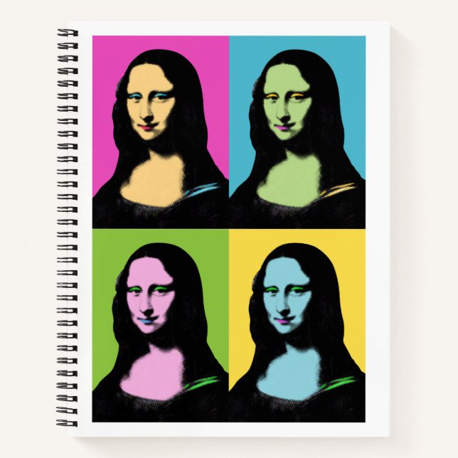 Mona Lisa - Pop Art Style Notizbuch (Vorderseite)