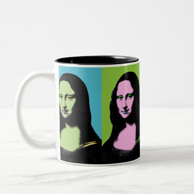 Mona Lisa - Pop Art Style Zweifarbige Tasse (Links)