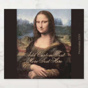 Mona Lisa Portrait Hinzufügen von Markennamen und Bierflaschenetikett