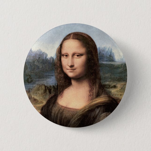 Mona Lisa Portrait / Malerei Button (Vorderseite)