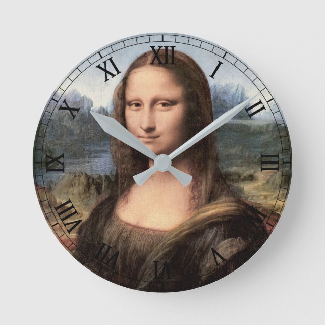 Mona Lisa Portrait / Malerei Runde Wanduhr (Vorderseite)