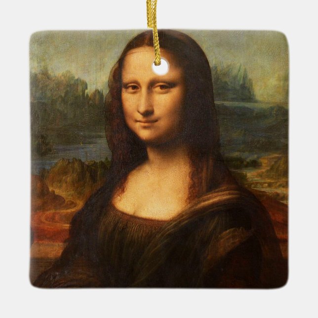 Mona Lisa Porträtmalerei Leonardo Da Vinci Keramikornament (Vorderseite)