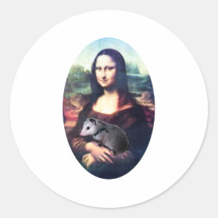 Mona Lisa Possum Runder Aufkleber