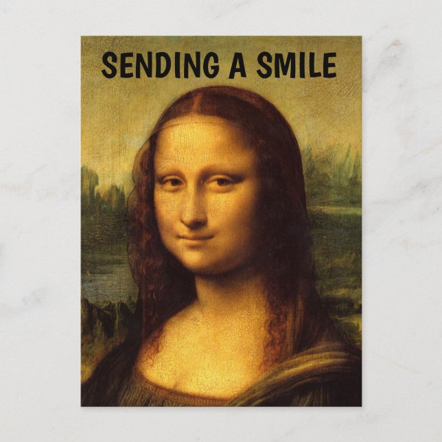 MONA LISA POSTCARD SENDING A SMILE POSTKARTE (Vorderseite)