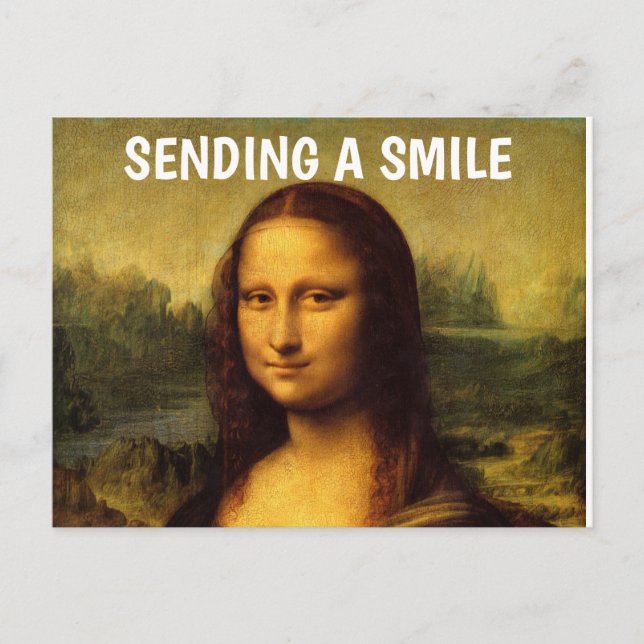 MONA LISA POSTCARD SENDING A SMILE POSTKARTE (Vorderseite)