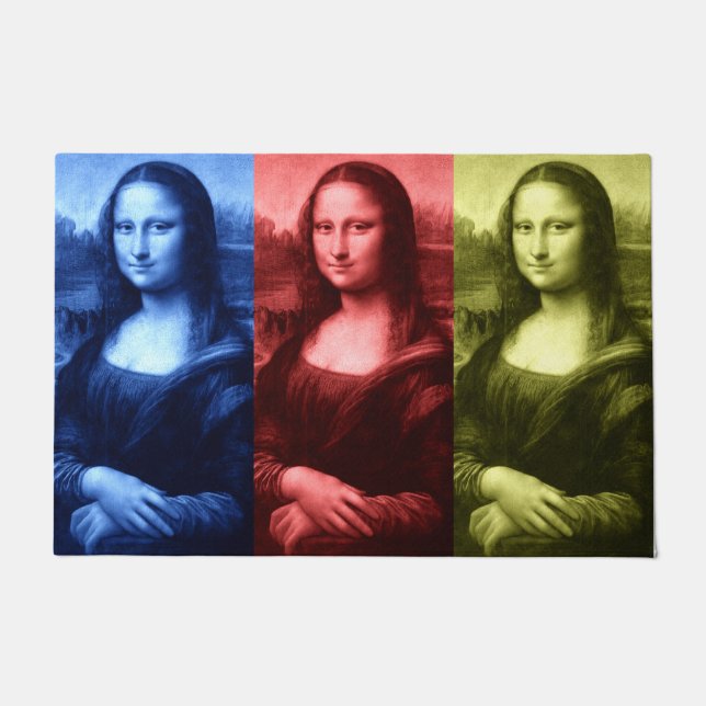 Mona Lisa Primärfarben Fußmatte (Vorderseite)