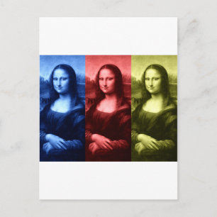 Mona Lisa Primärfarben Postkarte