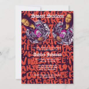 Mona Lisa Punk Art Einladung