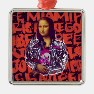 Mona Lisa Punk Art Ornament Aus Metall