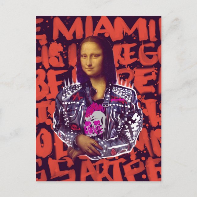 Mona Lisa Punk Art Postkarte (Vorderseite)