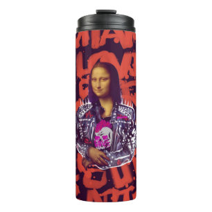 Mona Lisa Punk Art Thermosbecher