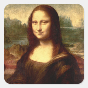 Mona Lisa Quadratischer Aufkleber