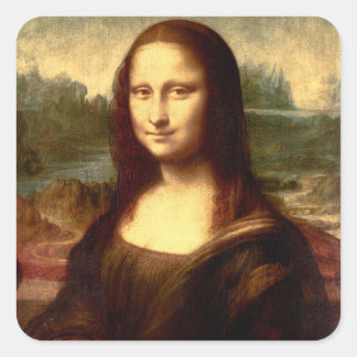 Mona Lisa Quadratischer Aufkleber