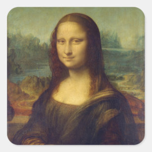 Mona Lisa quadratischer Aufkleber