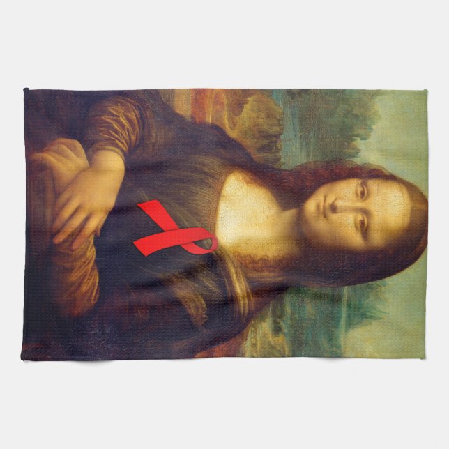 Mona Lisa Red Ribbon Handtuch (Horizontal)