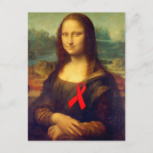 Mona Lisa Red Ribbon Postkarte