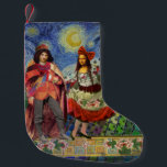 Mona Lisa Romantic Funny Colorful Arte work Kleiner Weihnachtsstrumpf<br><div class="desc">Diese wunderbare Einladung bringt Elemente aus der Mona Lisa und Van Gogh's Starry night, um ein außergewöhnlich einzigartiges und skurriles Hochzeitthema für eine Einladung, danke, Tischnummer, und mehr zu machen! Die Mona Lisa - Dieses Bild zeigt die Mona Lisa mit ihrem Mann, tanzend in skurriler Boho-Manier vor Van Gogh's Starry...</div>