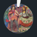 Mona Lisa Romantic Funny Colorful Arte work Ornament<br><div class="desc">Diese wunderbare Einladung bringt Elemente aus der Mona Lisa und Van Gogh's Starry night, um ein außergewöhnlich einzigartiges und skurriles Hochzeitthema für eine Einladung, danke, Tischnummer, und mehr zu machen! Die Mona Lisa - Dieses Bild zeigt die Mona Lisa mit ihrem Mann, tanzend in skurriler Boho-Manier vor Van Gogh's Starry...</div>