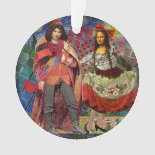 Mona Lisa Romantic Funny Colorful Arte work Ornament
