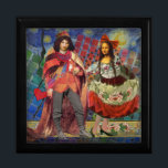 Mona Lisa Romantic Funny Colorful Arte work Schmuckschachtel<br><div class="desc">Diese wunderbare Einladung bringt Elemente aus der Mona Lisa und Van Gogh's Starry night, um ein außergewöhnlich einzigartiges und skurriles Hochzeitthema für eine Einladung, danke, Tischnummer, und mehr zu machen! Die Mona Lisa - Dieses Bild zeigt die Mona Lisa mit ihrem Mann, tanzend in skurriler Boho-Manier vor Van Gogh's Starry...</div>