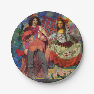 Mona Lisa Romantische Lustige Bunte Kunstwerke Pappteller