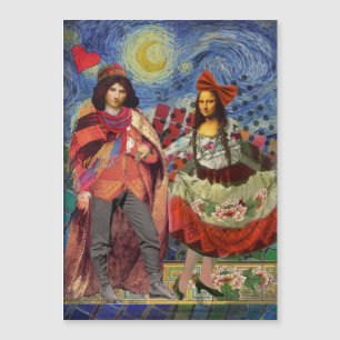 Mona Lisa Romantische Lustige Farbige Kunstwerke Magnetkarte