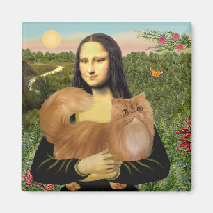 Mona Lisa - Rote Perserkatze Magnet