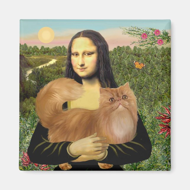 Mona Lisa - Rote Persische Katze Magnet (Vorne)